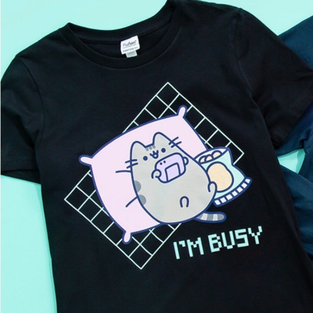Pusheen Black 'I'm Busy' Cat Tee